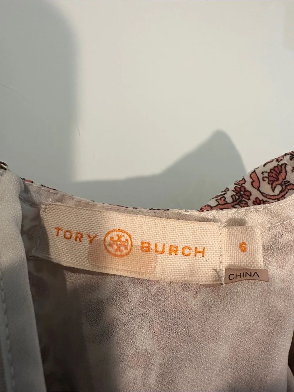 Tory Burch Floral Silk Cotton Midi Dress Pockets Puff Sleeve Lined Size 6